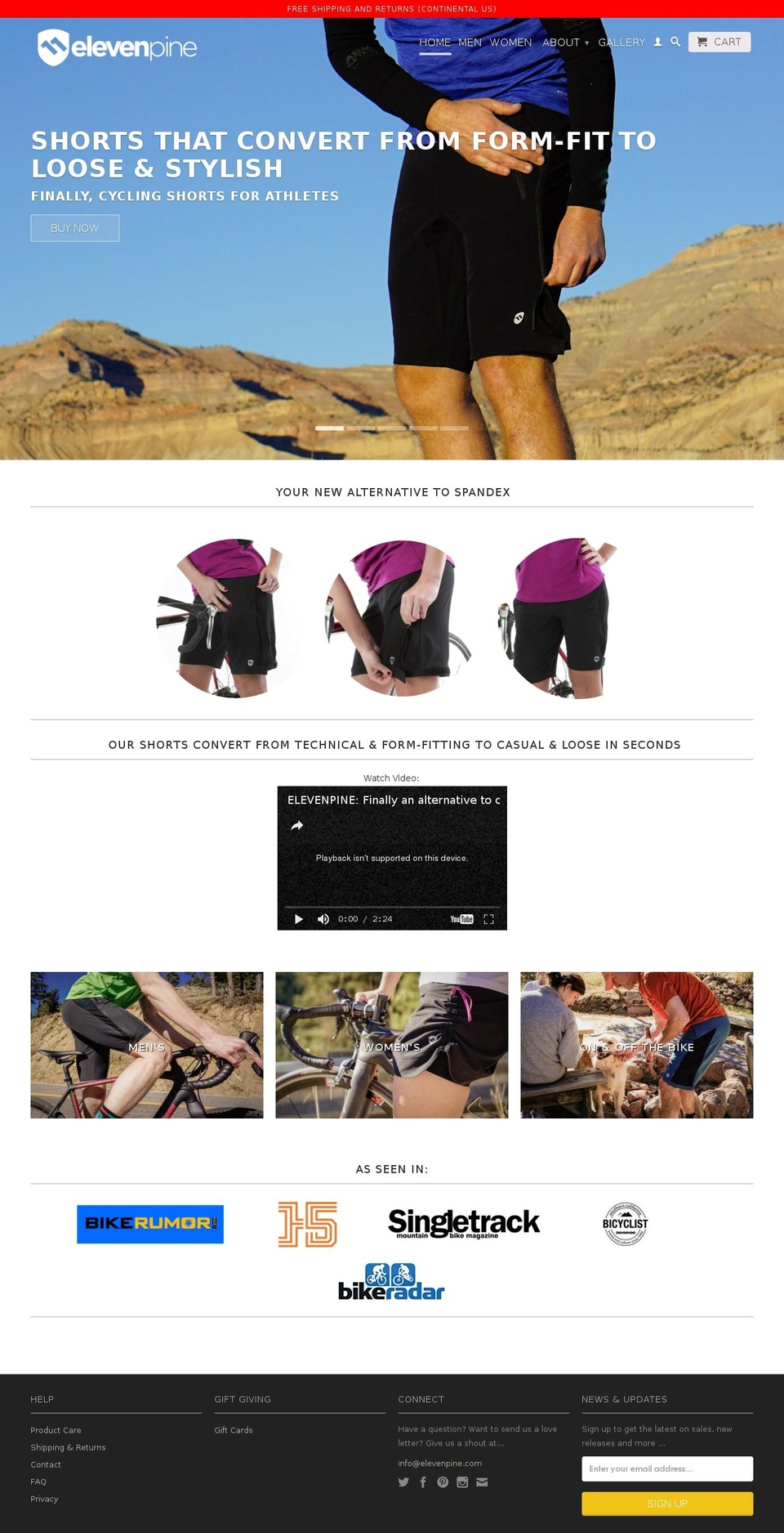 elevenpine.com shopify website screenshot