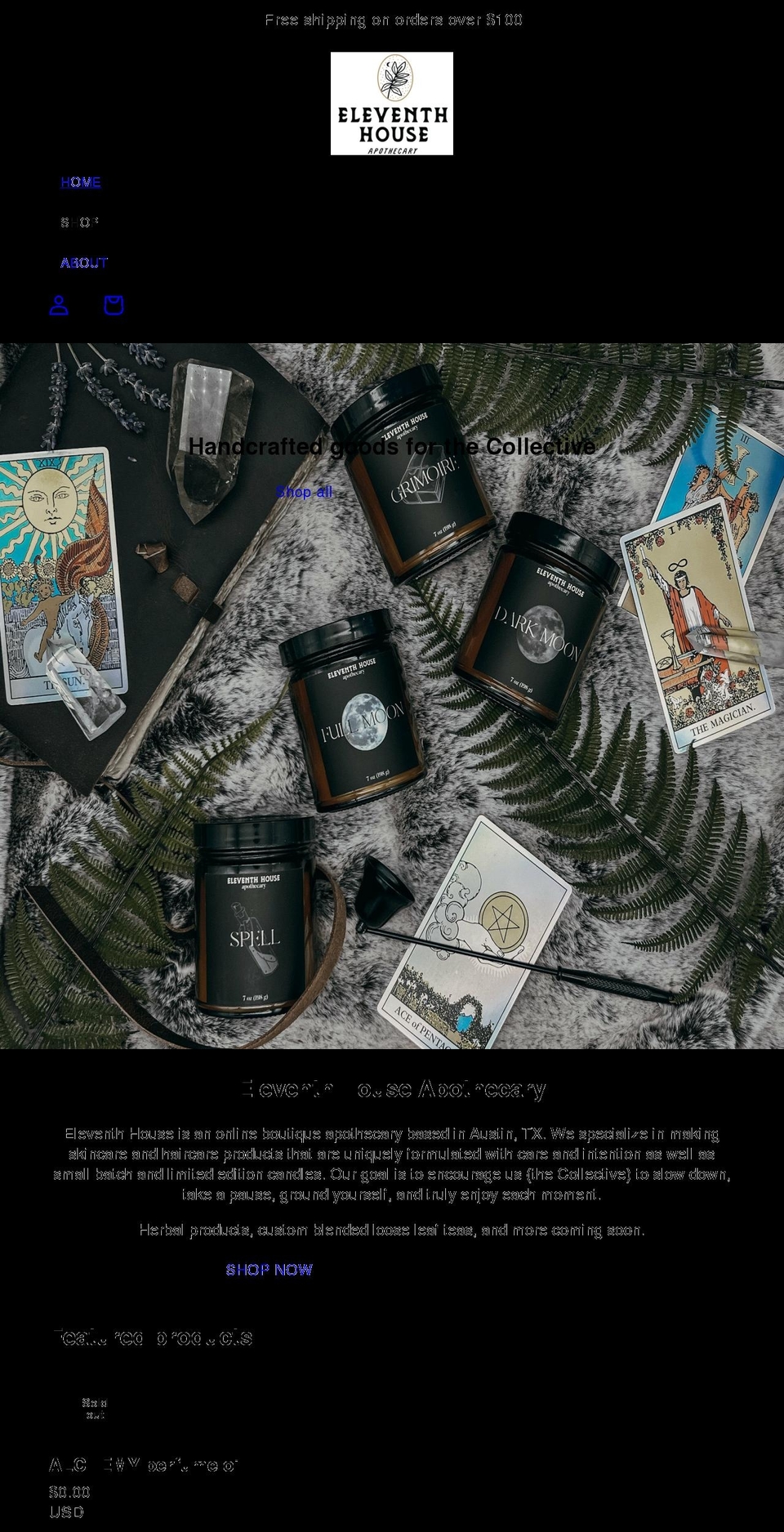 eleventhhouseapothecary.com shopify website screenshot