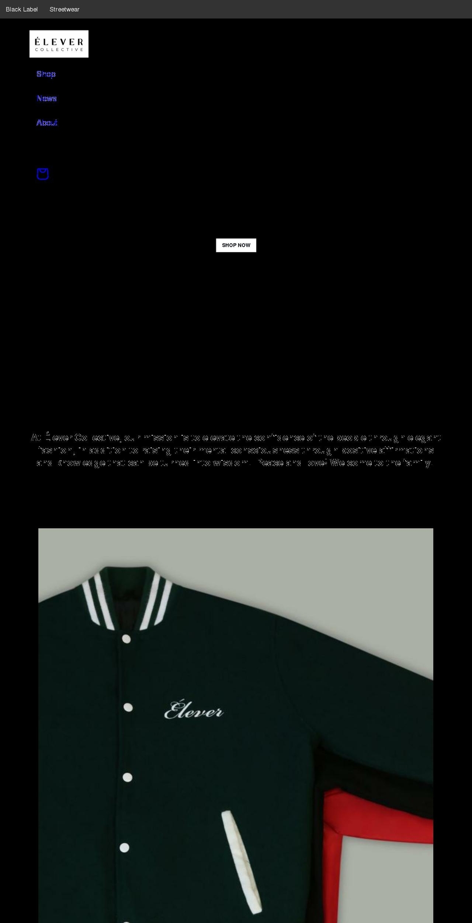 elevercollectiveshop.com shopify website screenshot