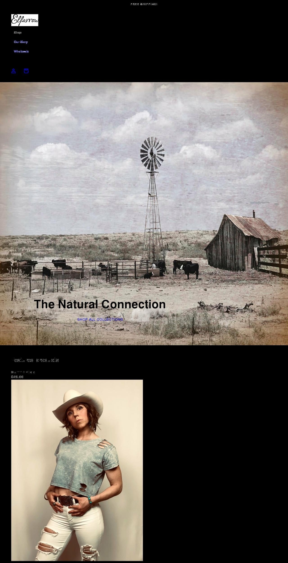 elfarrow.com shopify website screenshot