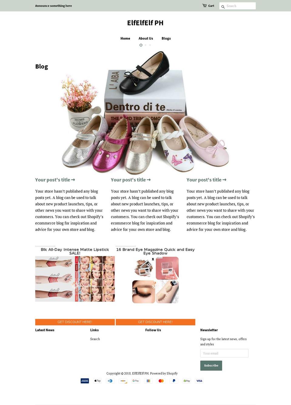 elfelfelf.com — Shopify storefront screenshot