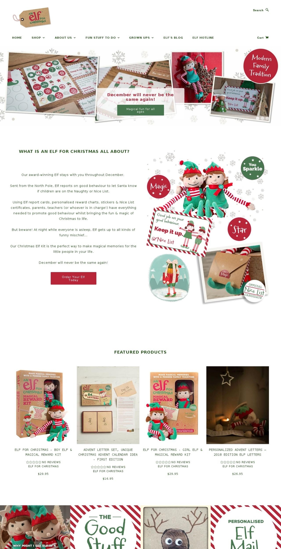 elfforchristmas.com — Shopify storefront screenshot
