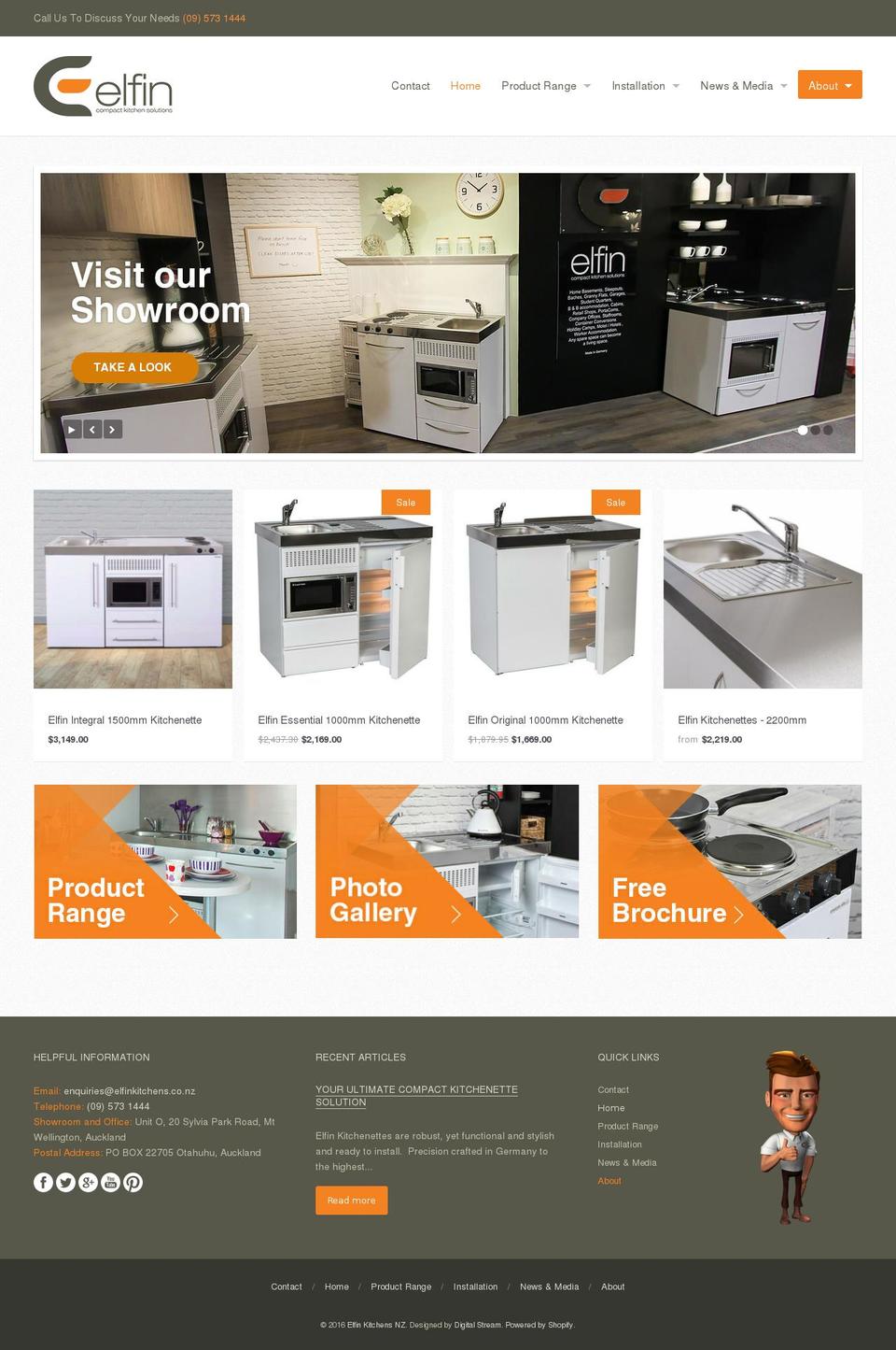 elfinkitchens.co.nz shopify website screenshot