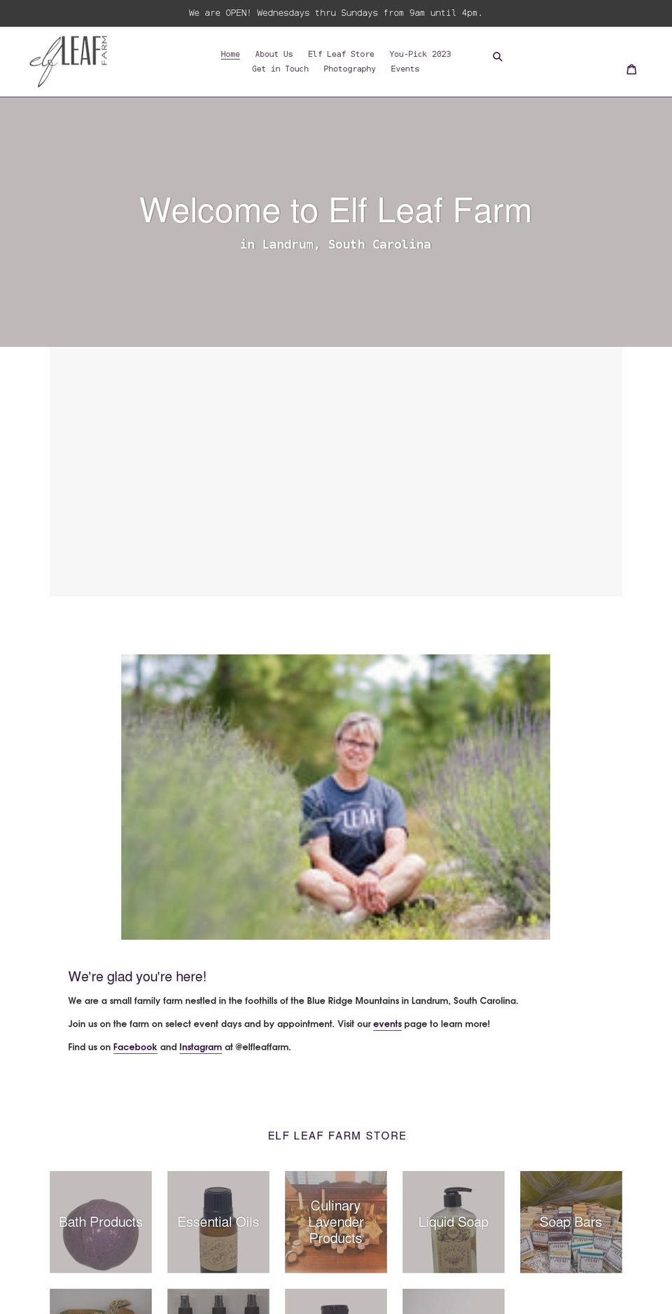 elfleaffarm.com shopify website screenshot