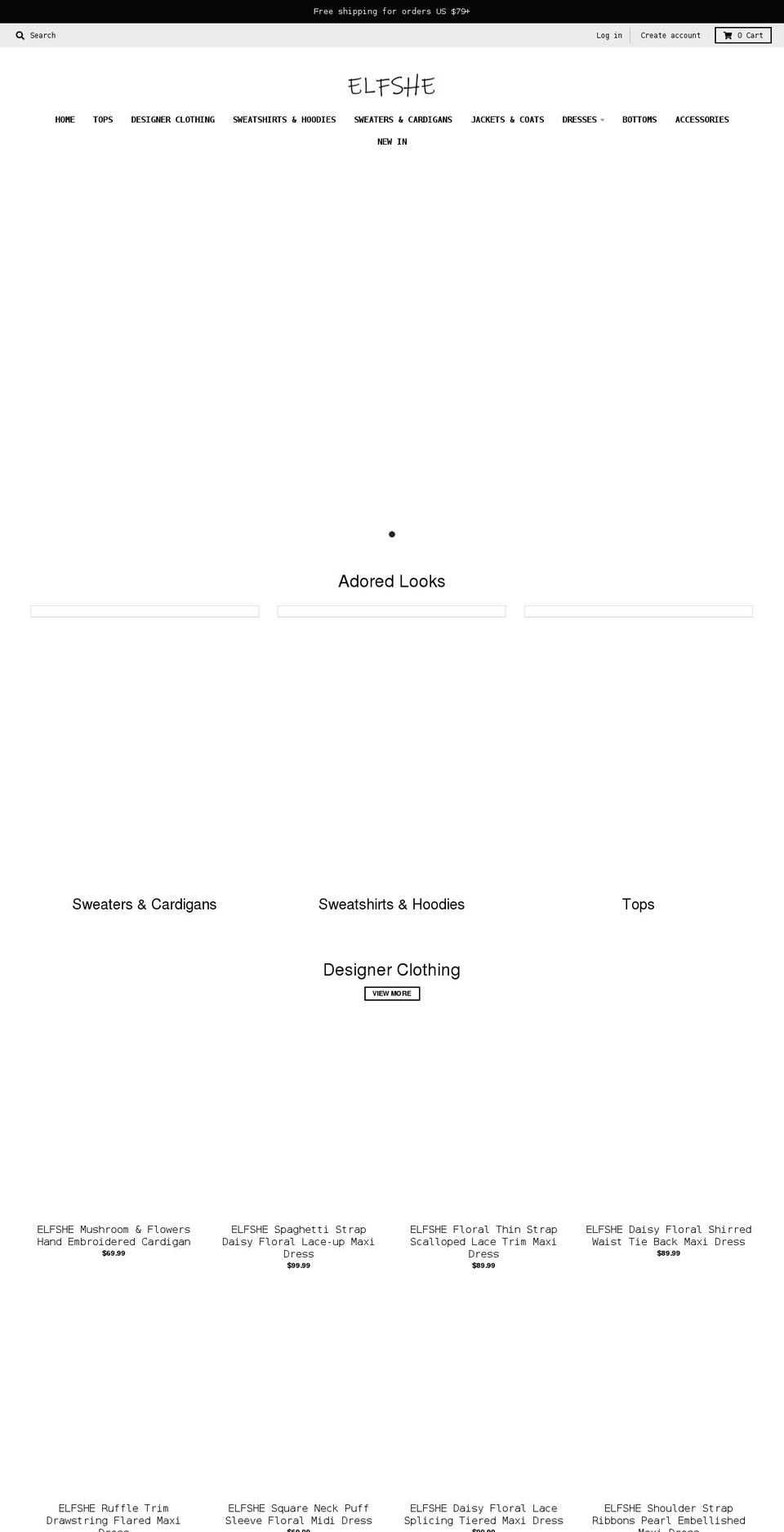 elfshe.com shopify website screenshot