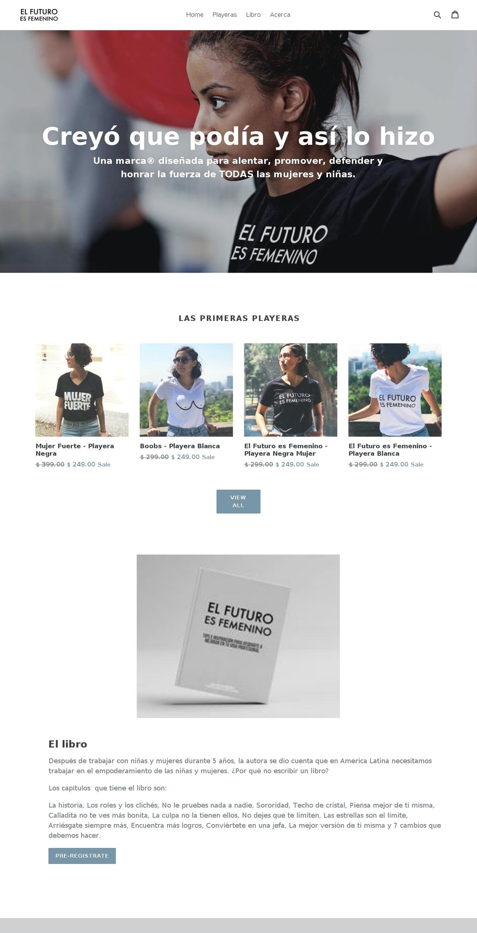 elfuturoesfemenino.com — Shopify storefront screenshot