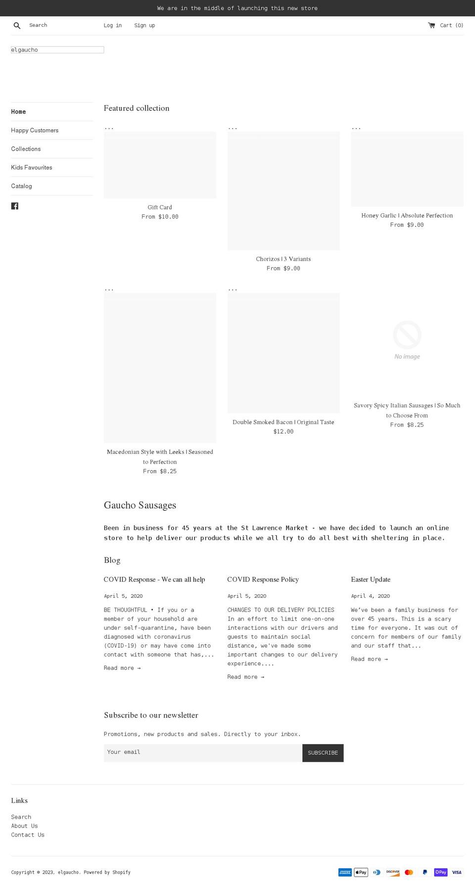 elgaucho.ca shopify website screenshot