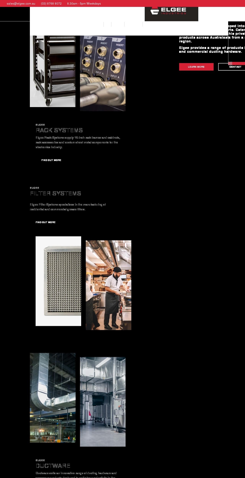 elgeeindustries.com.au shopify website screenshot