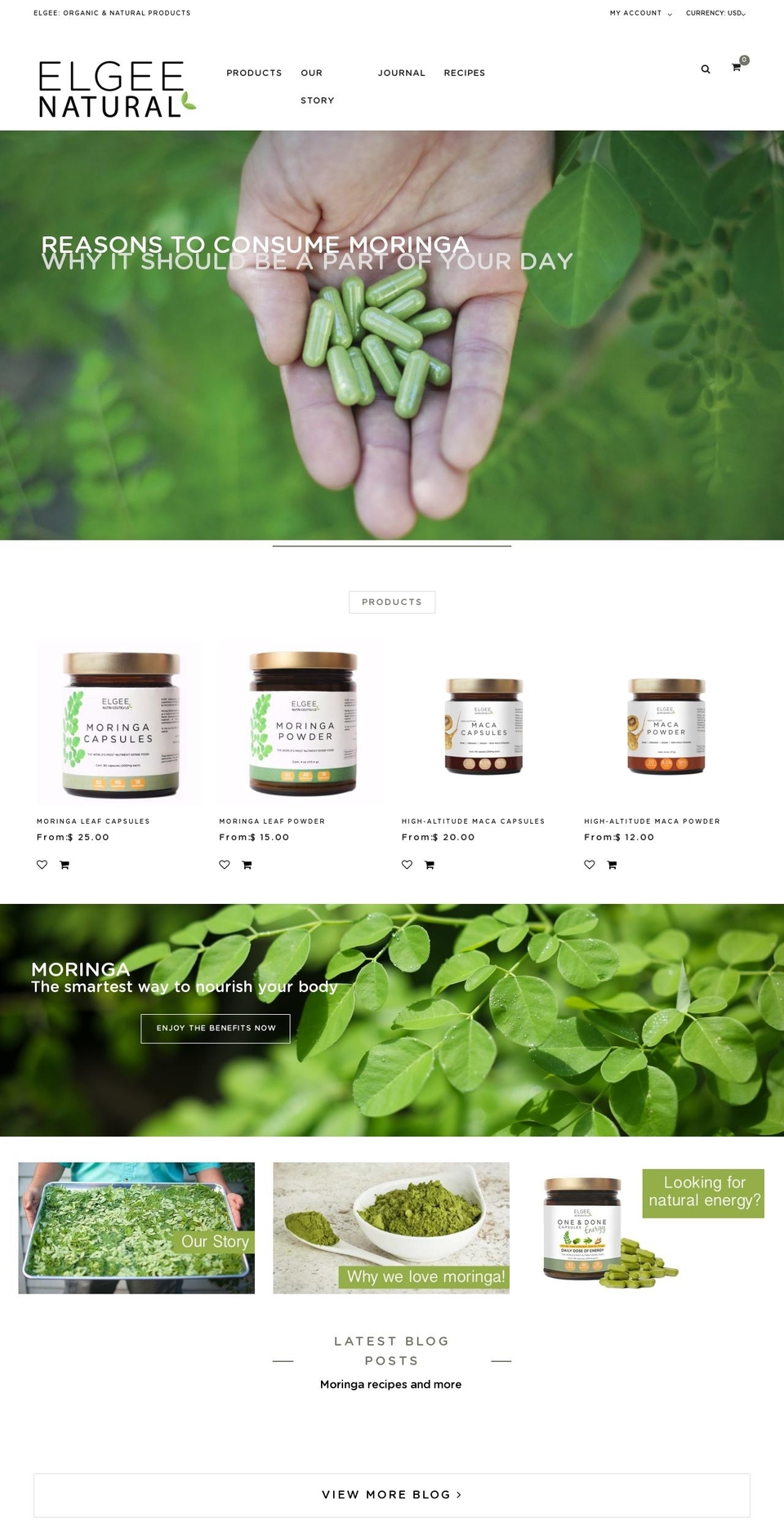 elgeenatural.net shopify website screenshot