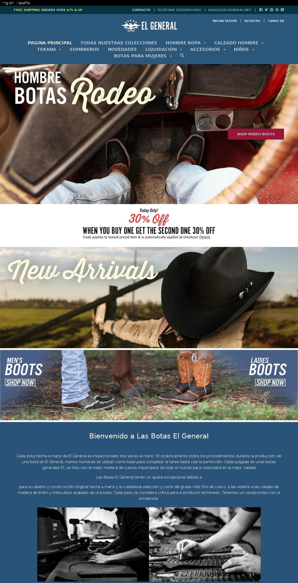 FED EX Focal Shopify theme site example elgeneralboots.com