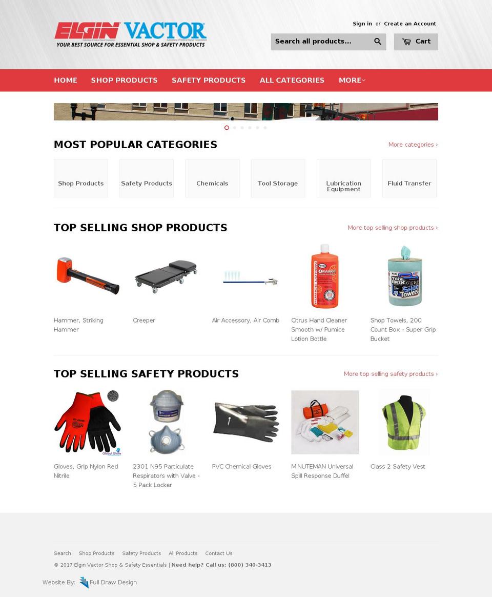elginvactoressentials.com shopify website screenshot