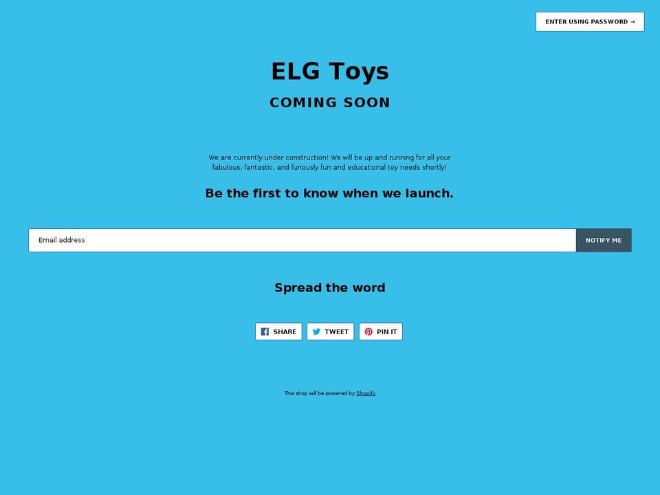elgtoys.com — Shopify storefront screenshot