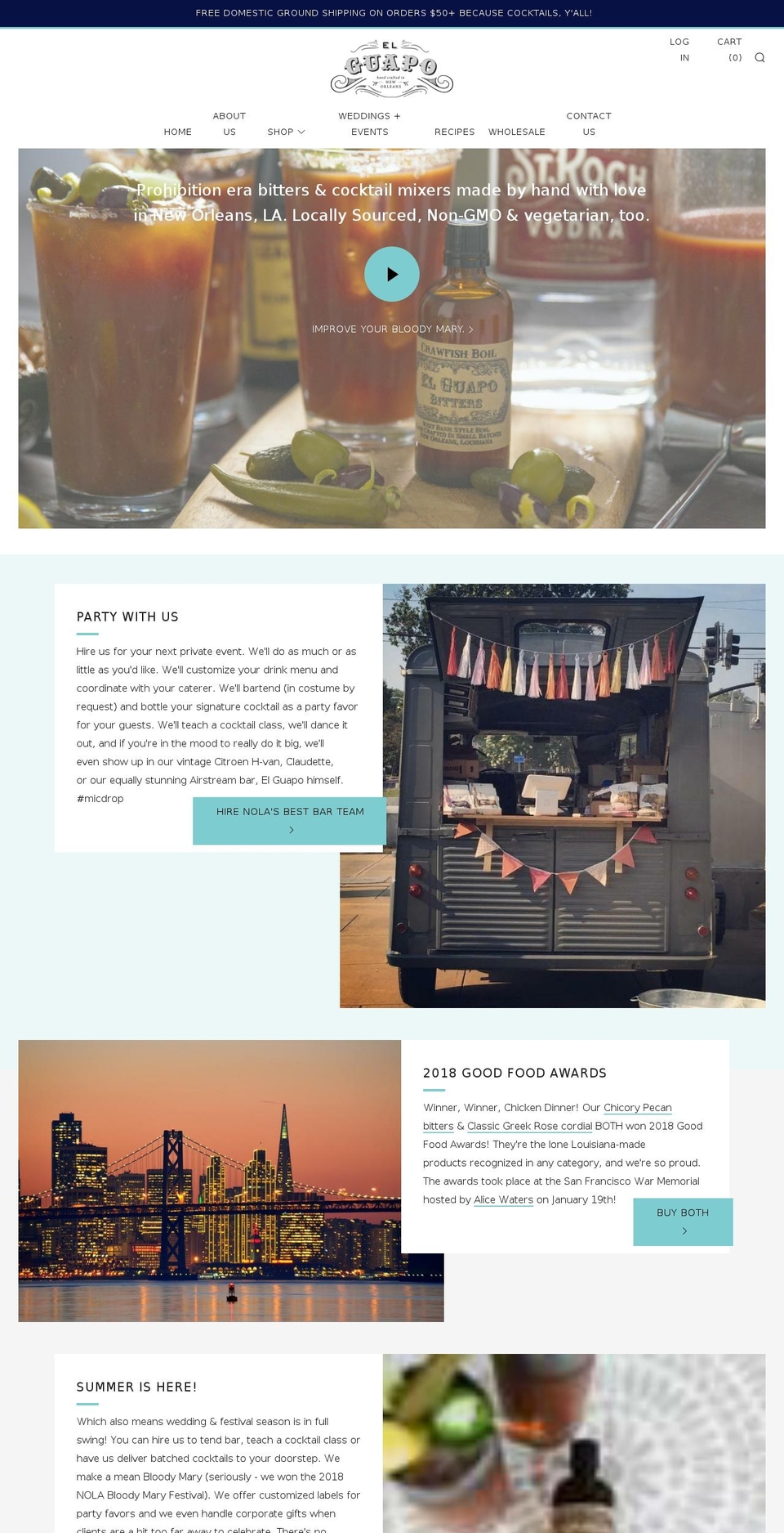 elguapobitters.com shopify website screenshot