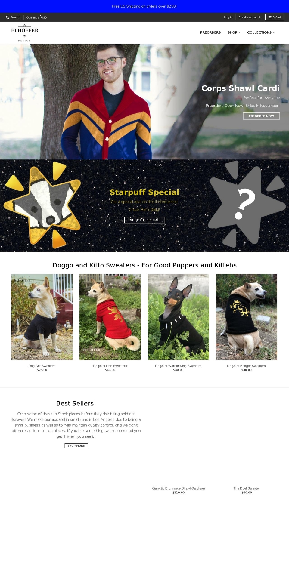 elhoffer.com — Shopify storefront screenshot