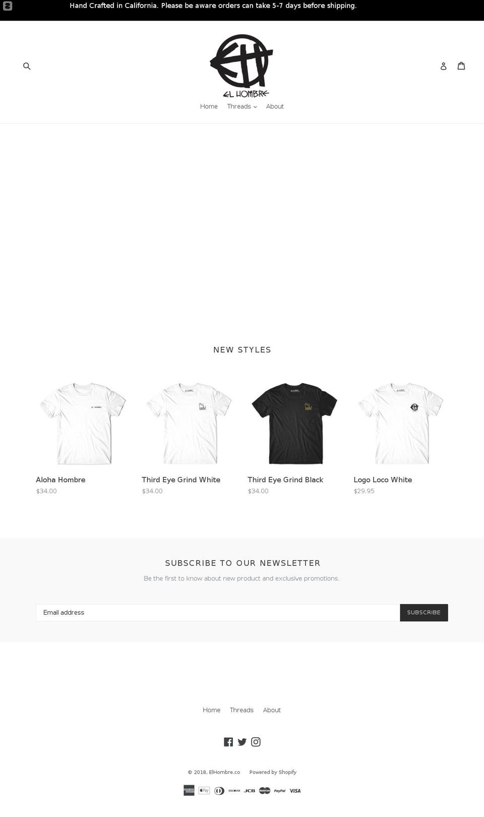 elhombre.co shopify website screenshot