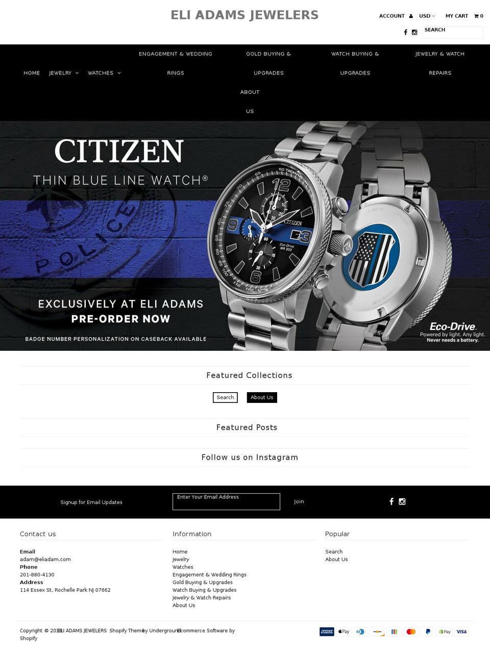 eli-adams.com — Shopify storefront screenshot