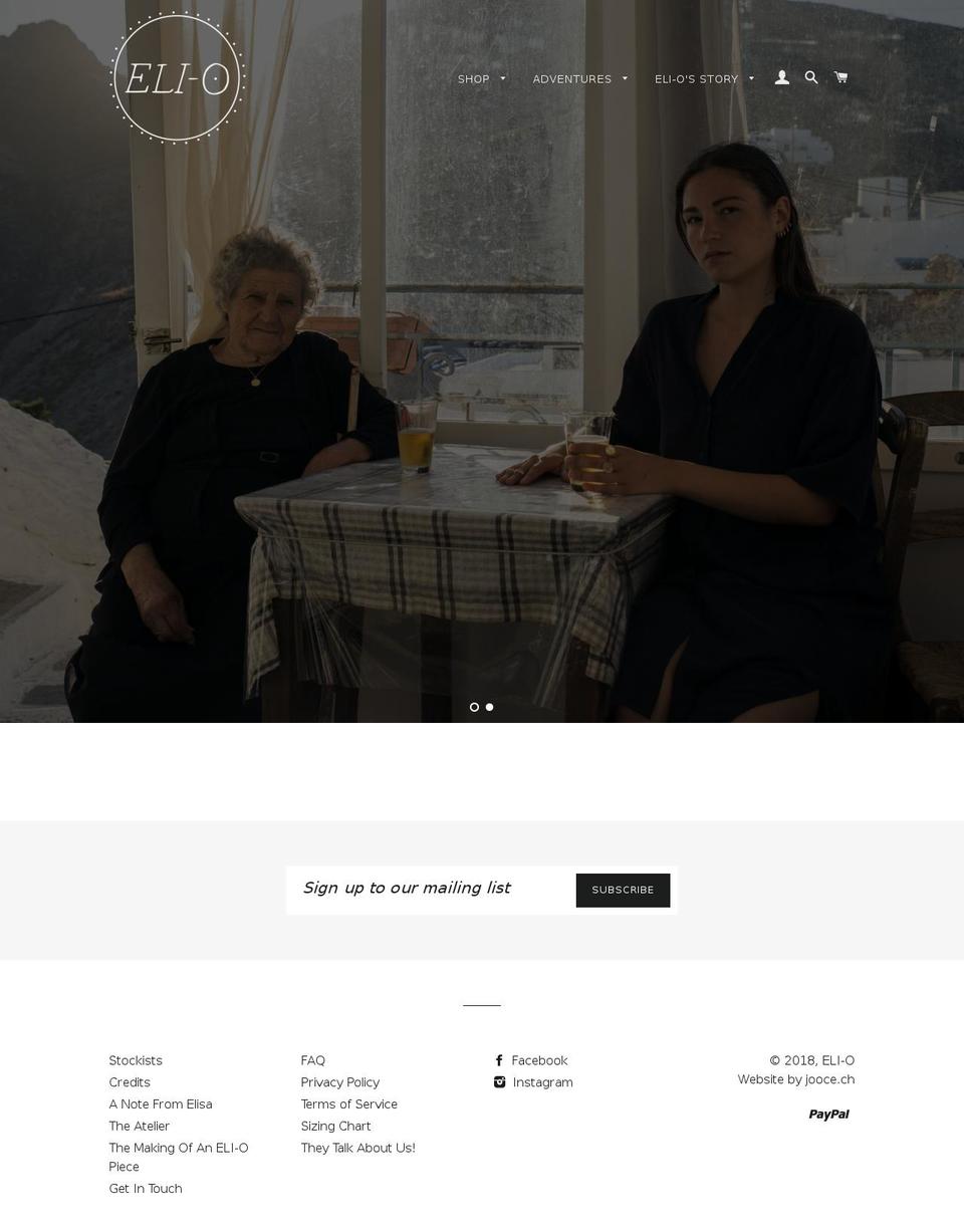 eli-o.com — Shopify storefront screenshot