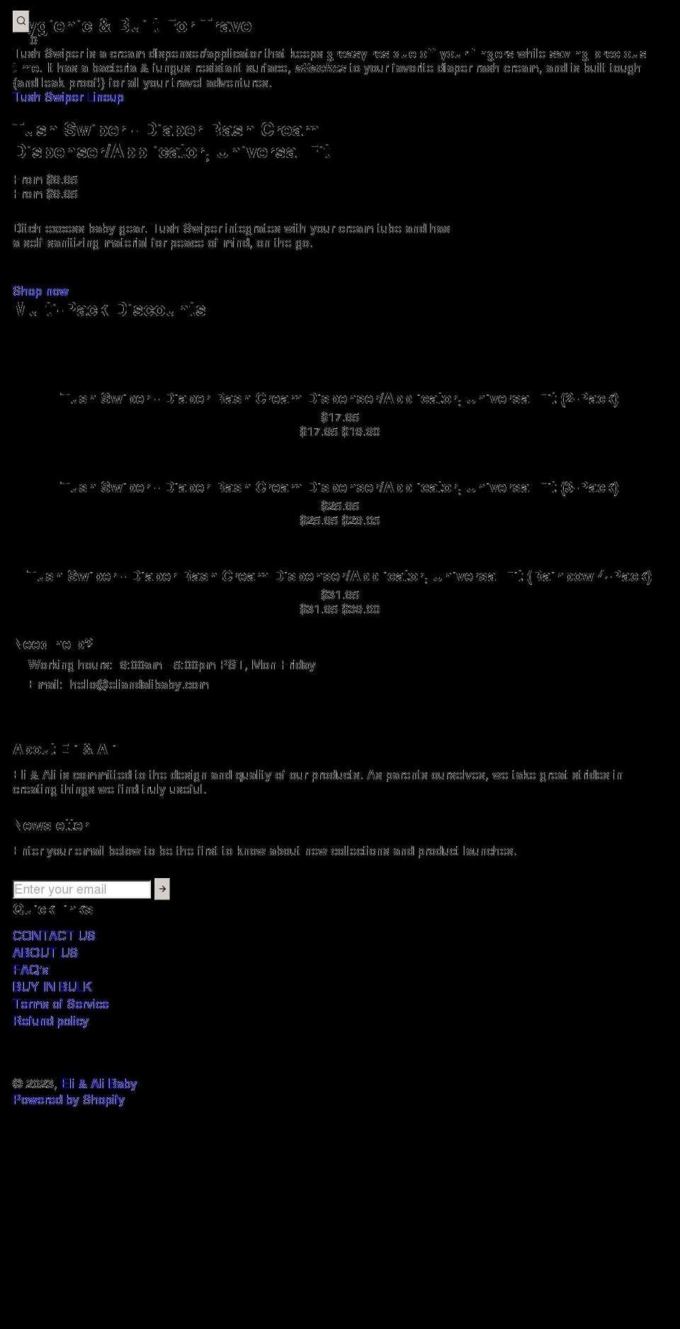 eliandalibaby.com — Shopify storefront screenshot
