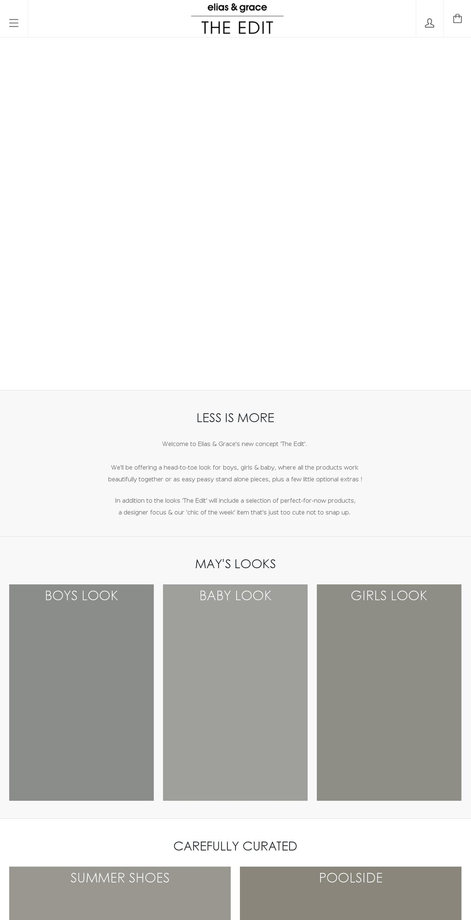 eliasandgrace.com — Shopify storefront screenshot