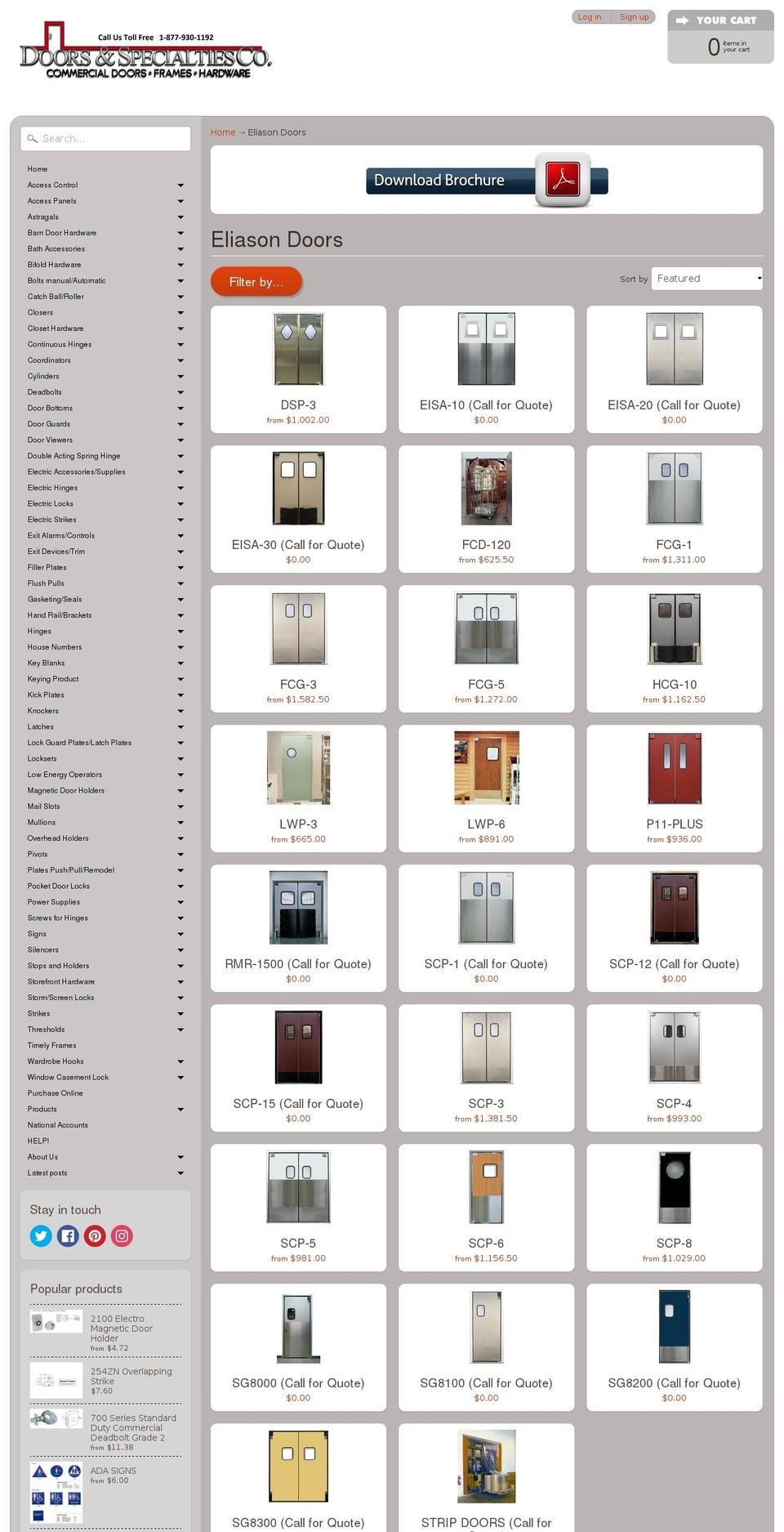 eliasondoor.com shopify website screenshot