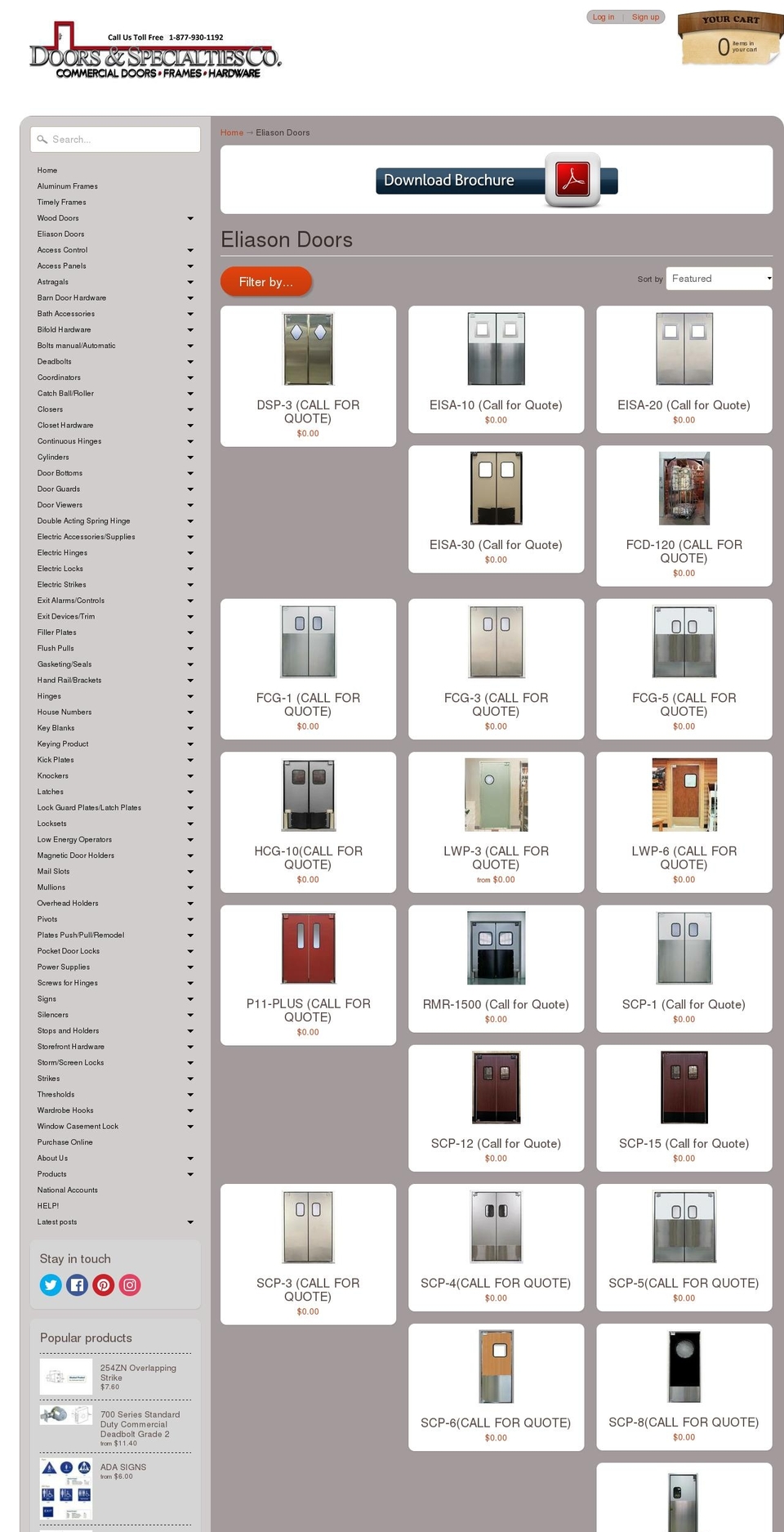 eliasondoors.com — Shopify storefront screenshot