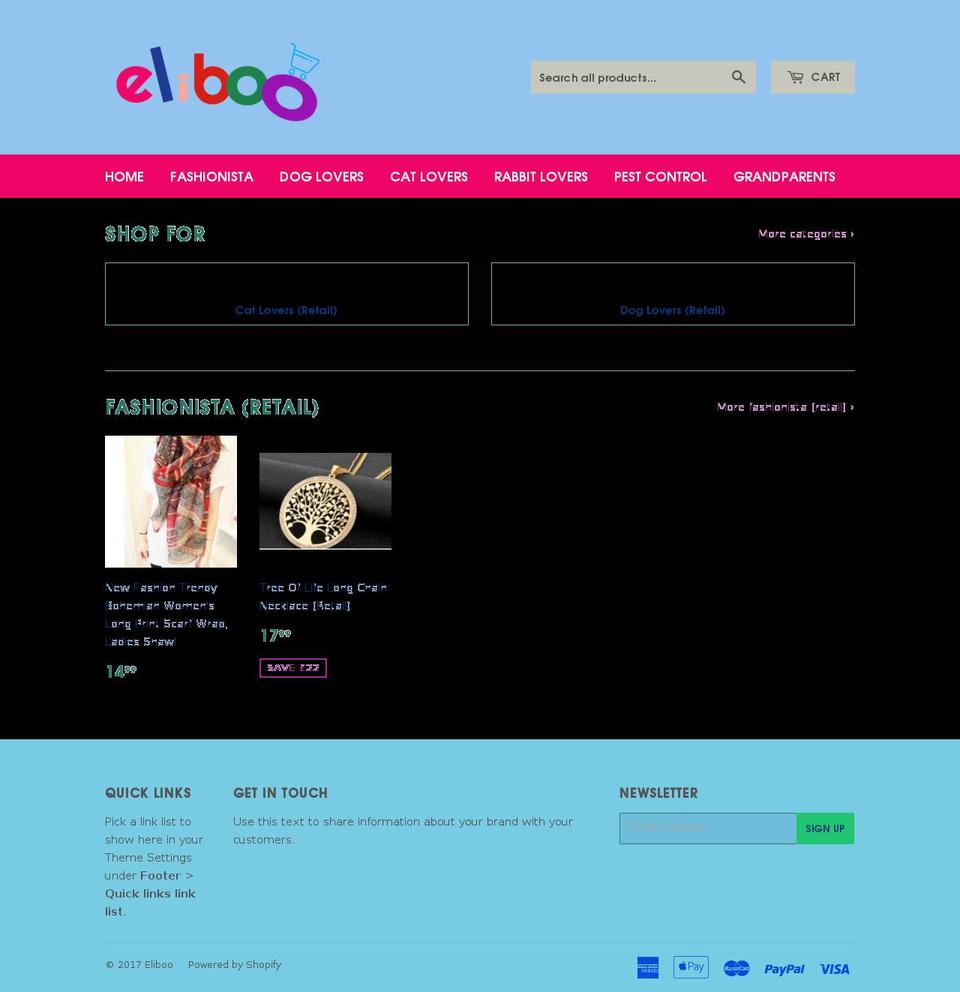 eliboo.com shopify website screenshot