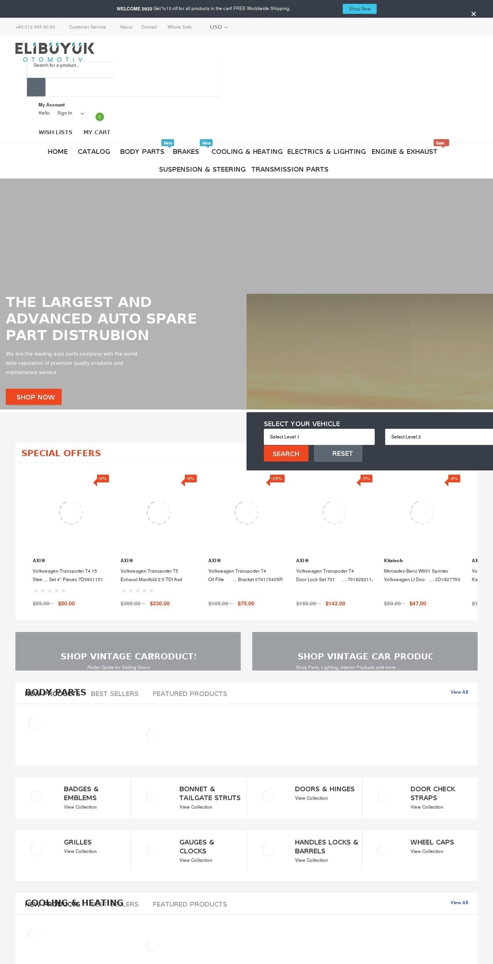 elibuyukotomotiv.com shopify website screenshot