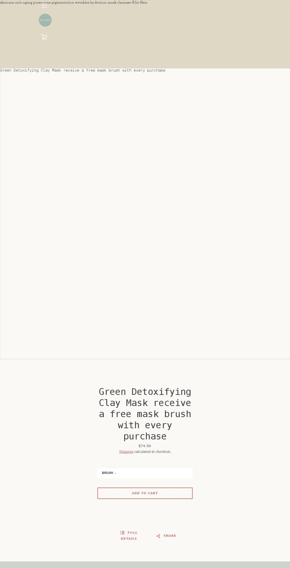 elieskin.com shopify website screenshot