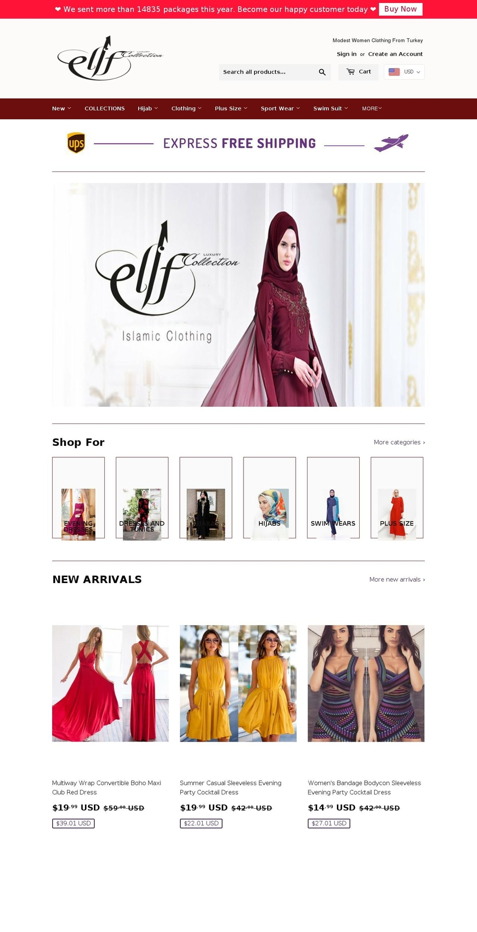 elifcollection.com — Shopify storefront screenshot