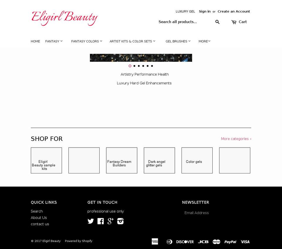 eligirlbeauty.com shopify website screenshot