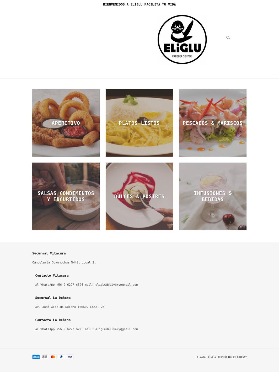 eliglu.cl shopify website screenshot