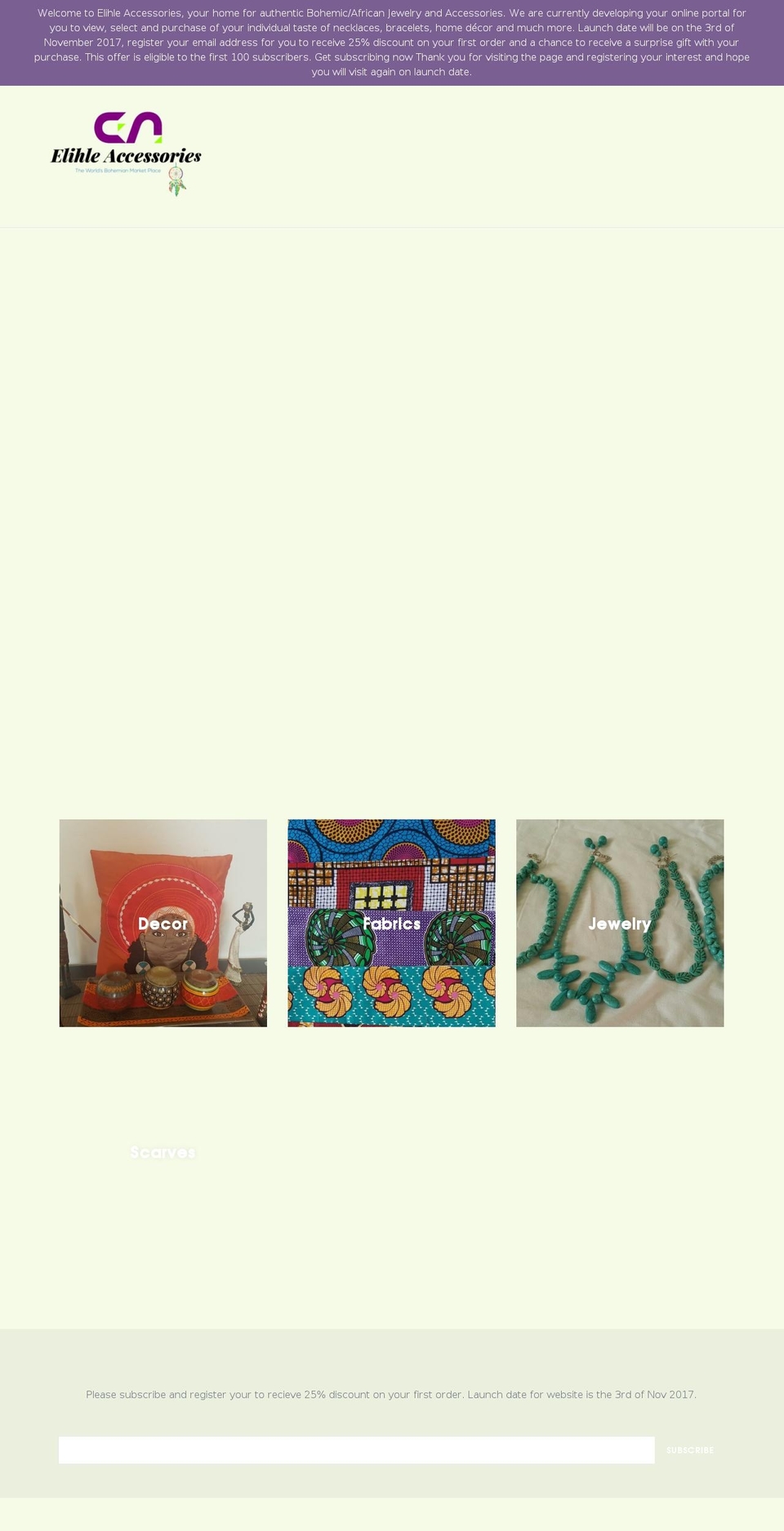 elihle-accesories.com — Shopify storefront screenshot