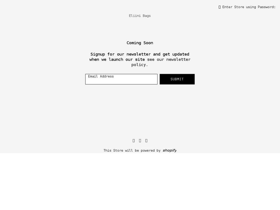 eliinibags.com shopify website screenshot