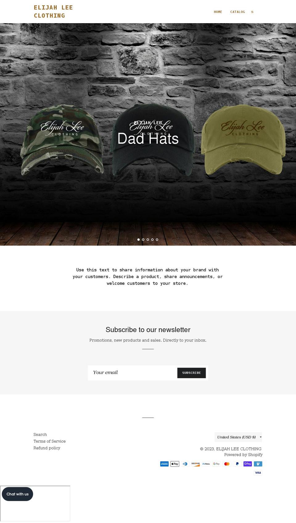 elijahleeclothing.com shopify website screenshot