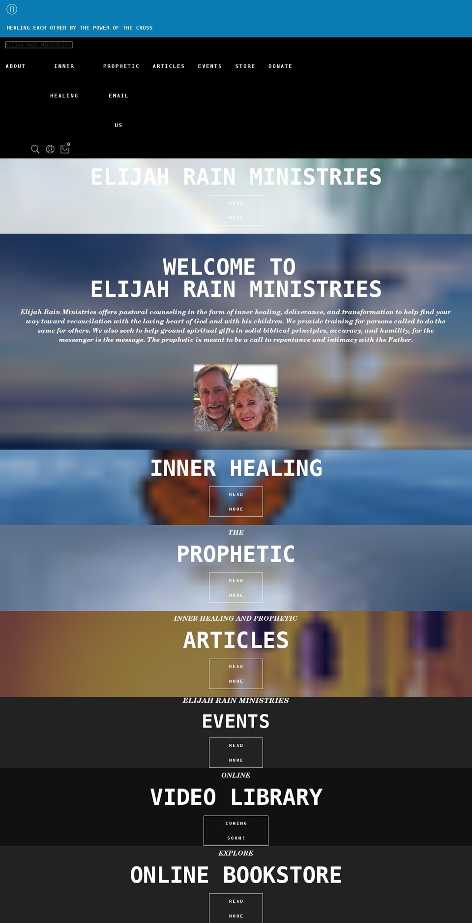 elijahrainministries.org shopify website screenshot