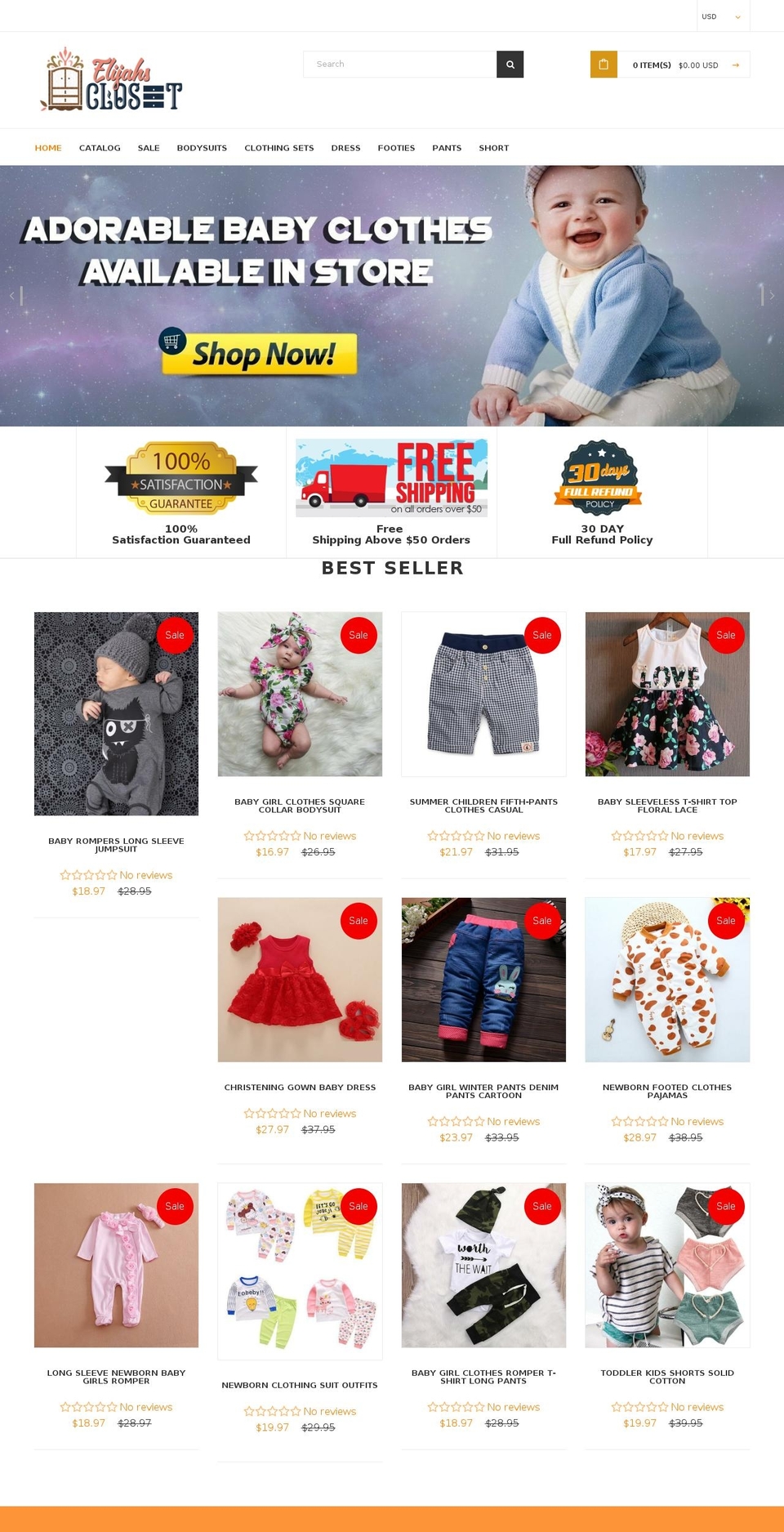 EcomClub Shopify theme site example elijahscloset.com