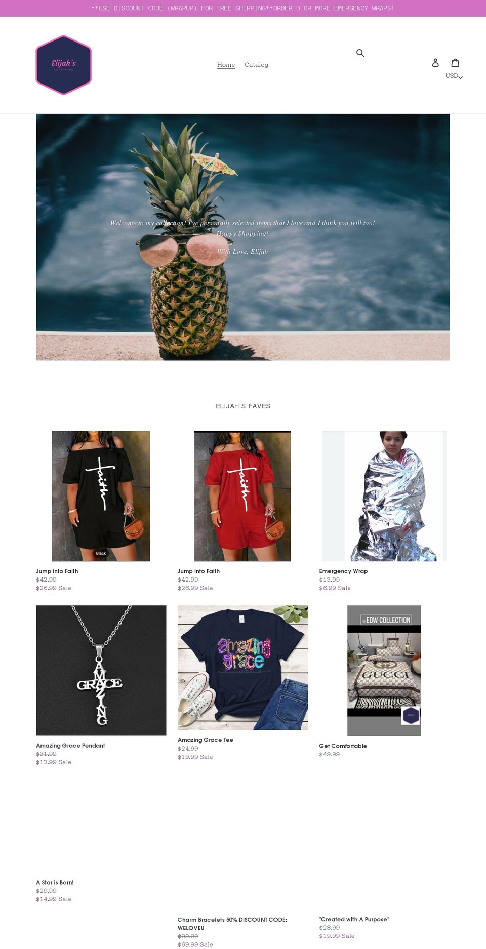 elijahsdestinyworld.com shopify website screenshot