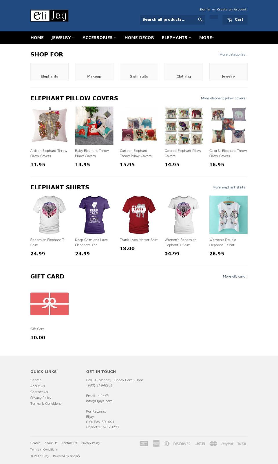 Pier Shopify theme site example elijays.com