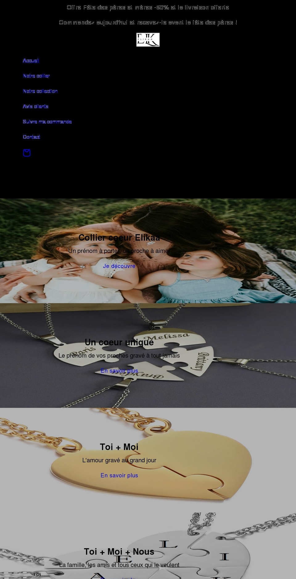 elikaa.com shopify website screenshot