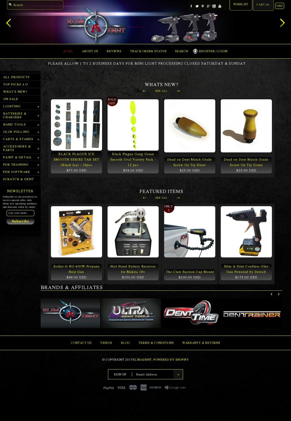elimadents.com shopify website screenshot