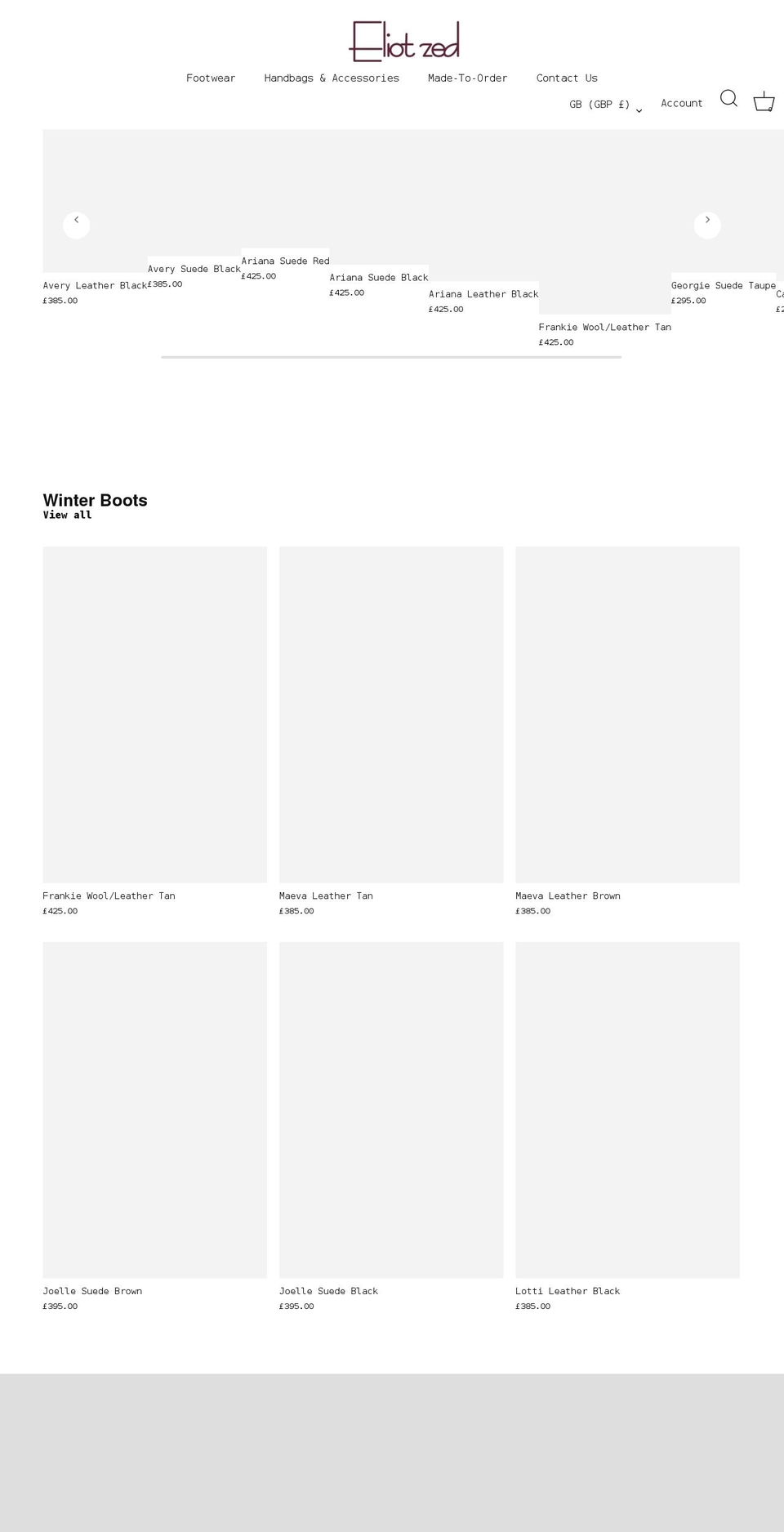 eliotzed.com shopify website screenshot