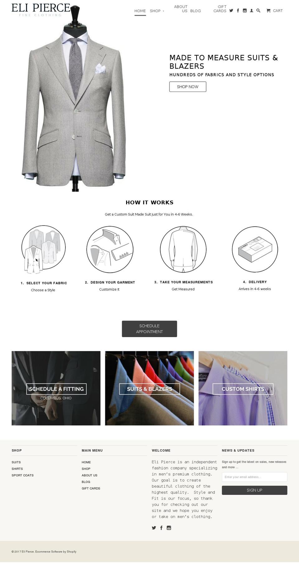 elipierce.com shopify website screenshot