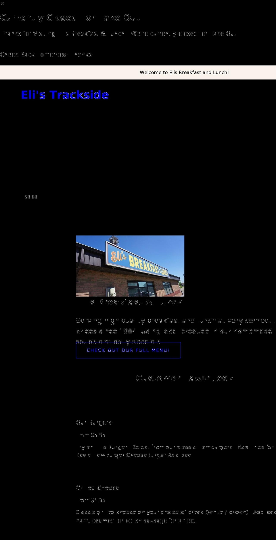 elis-breakfast.com shopify website screenshot