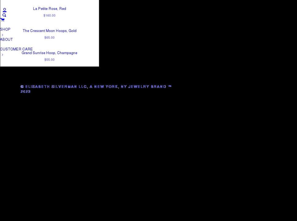 elisabethsilverman.com shopify website screenshot
