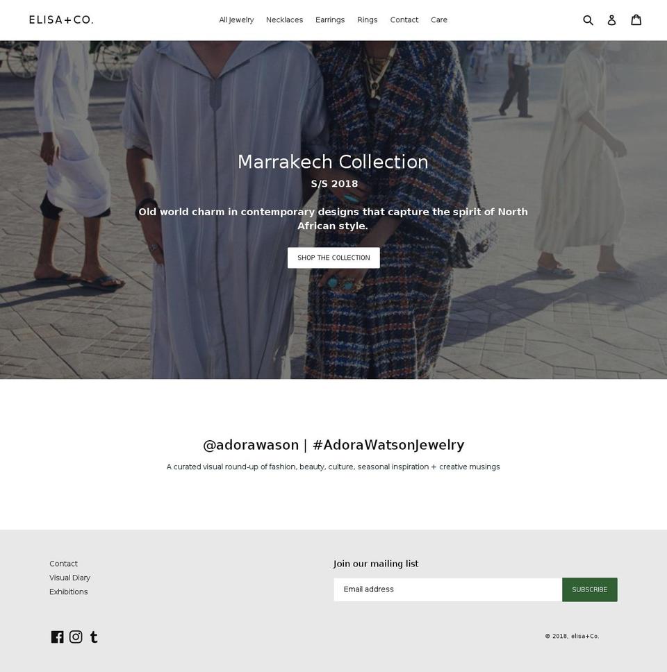 elisacodesign.com — Shopify storefront screenshot