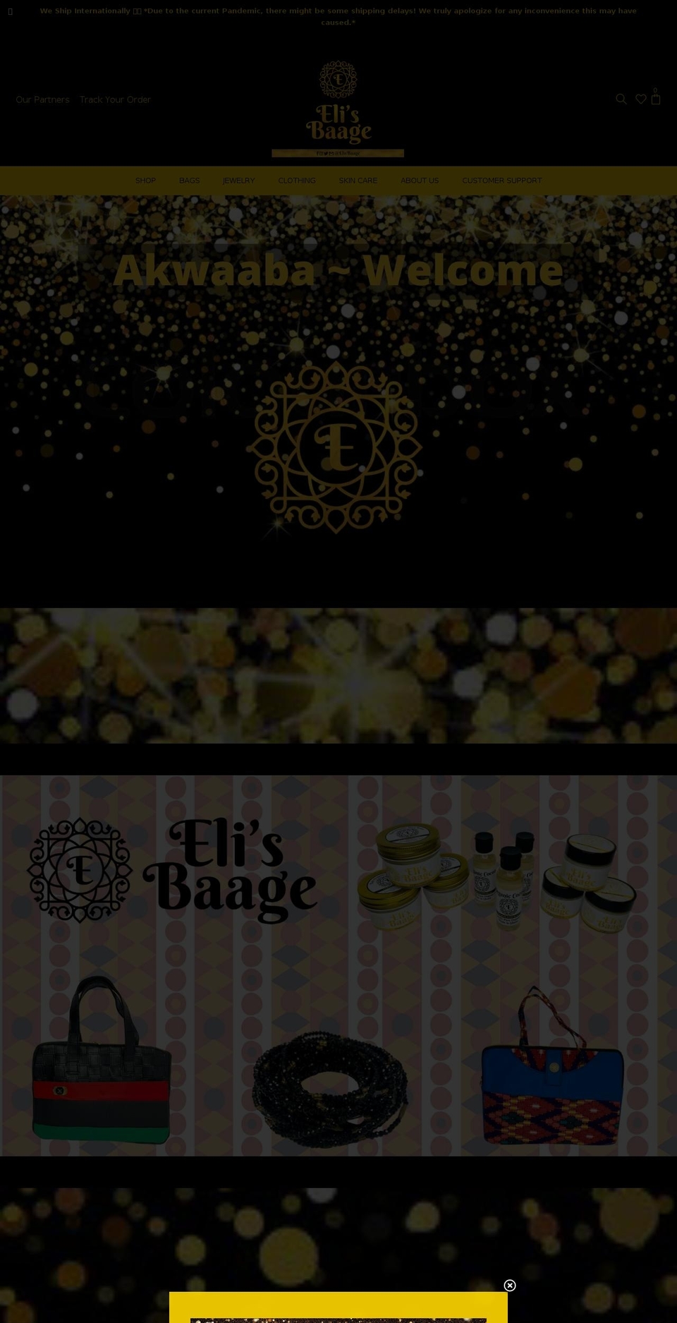 elisbaage.com shopify website screenshot