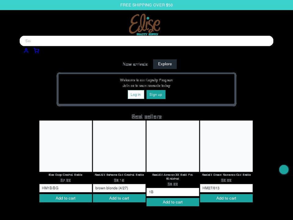 Avatar Shopify theme site example elisebeautysupply.com