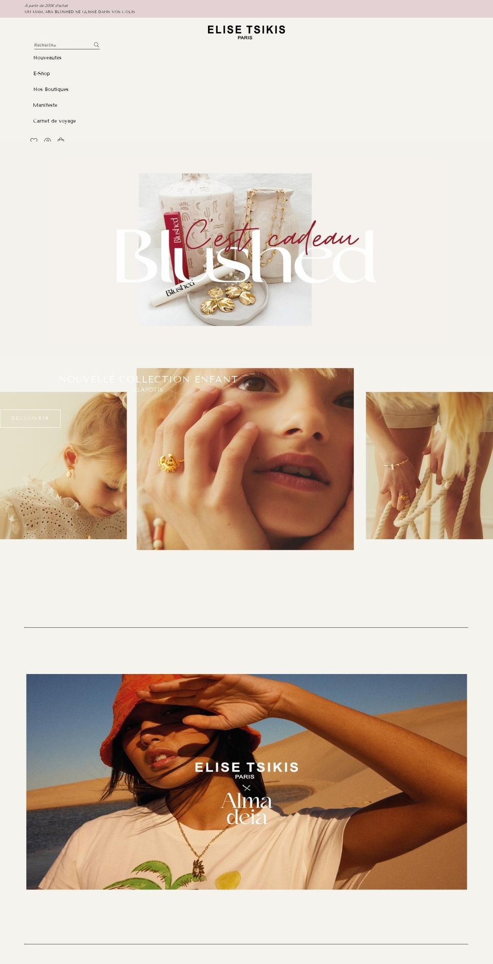 elisetsikis.com shopify website screenshot