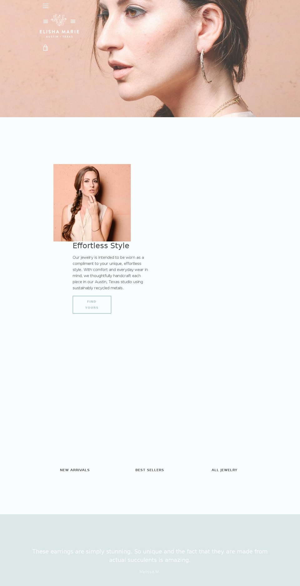 elisha-marie.com shopify website screenshot