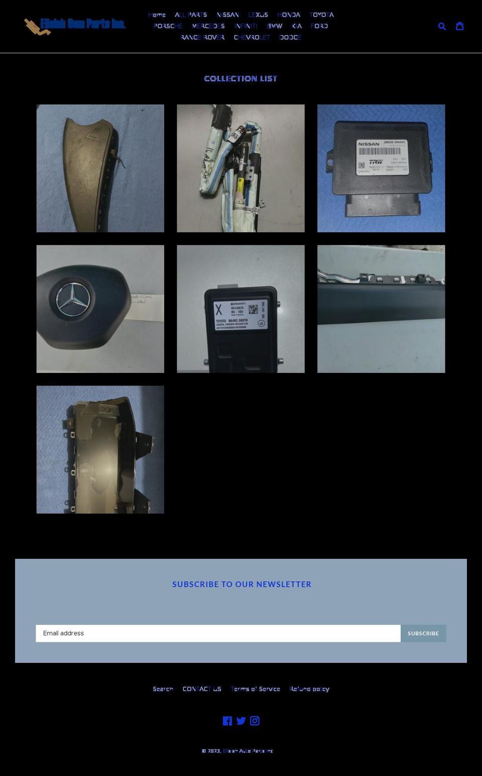 elisiahautoparts.com shopify website screenshot